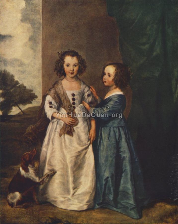 Portrait of Philadelphia and Elisabeth Cary - 安东尼·凡·戴克